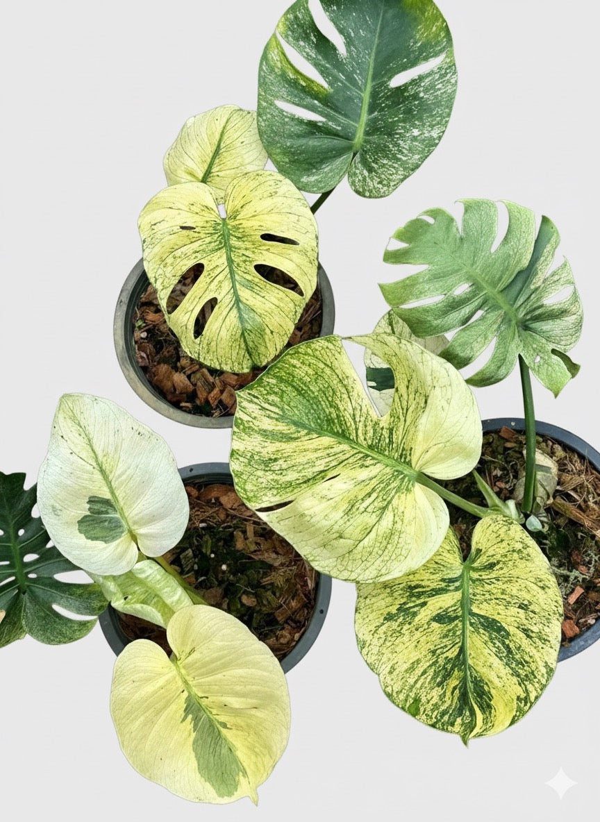 Monstera deliciosa “Mint Siam” Variegated – 3-Inch Pot (From Tissue Culture)